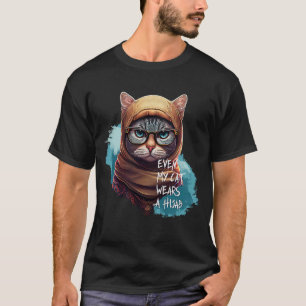T-shirt Même mon chat porte un hijab Chouette chat hijab m