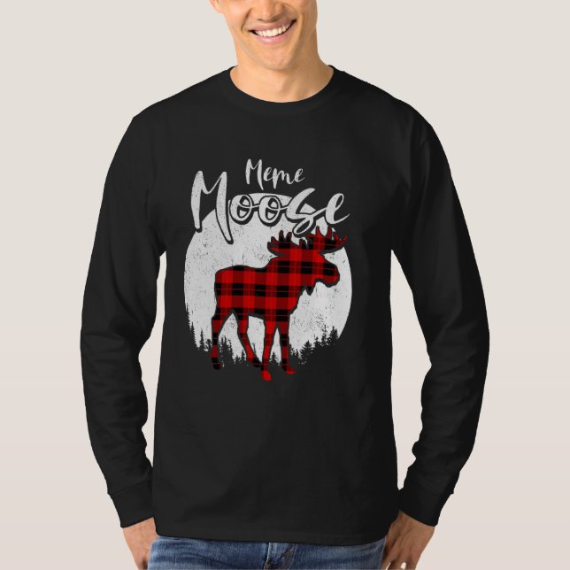 T-shirt Mème Moose Red Plaid Buffalo Correspondance famill (Devant)