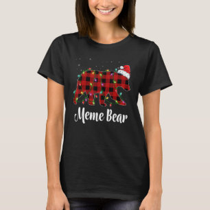 T-shirt Mème Ours Buffalo Rouge Plaid Matching Famille Chr