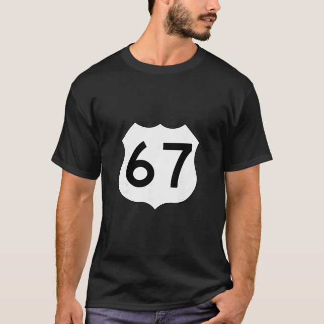 T-shirt Mème Panneau Route 67 Six Sept 1  (Devant)
