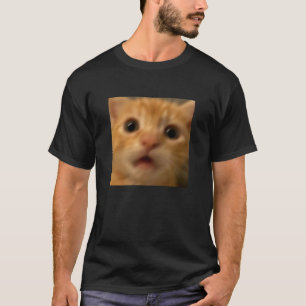 T-shirt Mémé Photo Flou Chat Chaton Orange Surpris Drôle