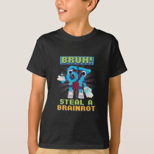T-shirt Mème Pixel Drôle Bruh 67 Voler Une Brainrot 