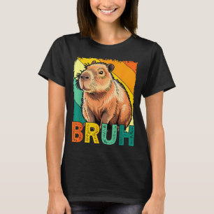 T-shirt Mème Rétro Vintage Capybara Bruh pour garçons fill