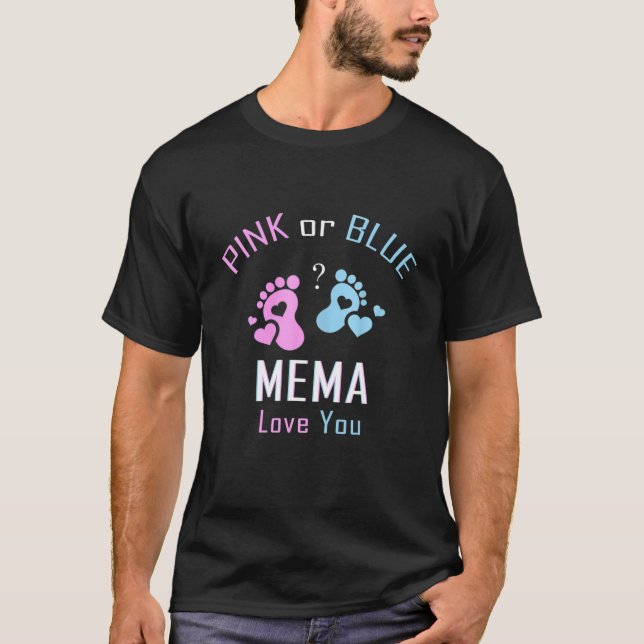 T-shirt Mème Rose Ou Bleu Vous Aime Bébé Genre Reveal Par (Devant)