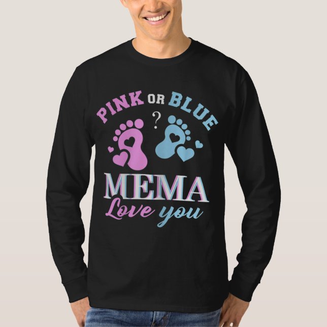 T-shirt Mème Rose Ou Bleu Vous Aime Bébé Genre Reveal Par (Devant)