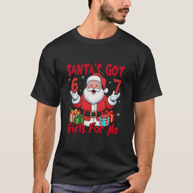 T-shirt Mème Santa Six Seven Noël Gen Z Meme  (Devant)