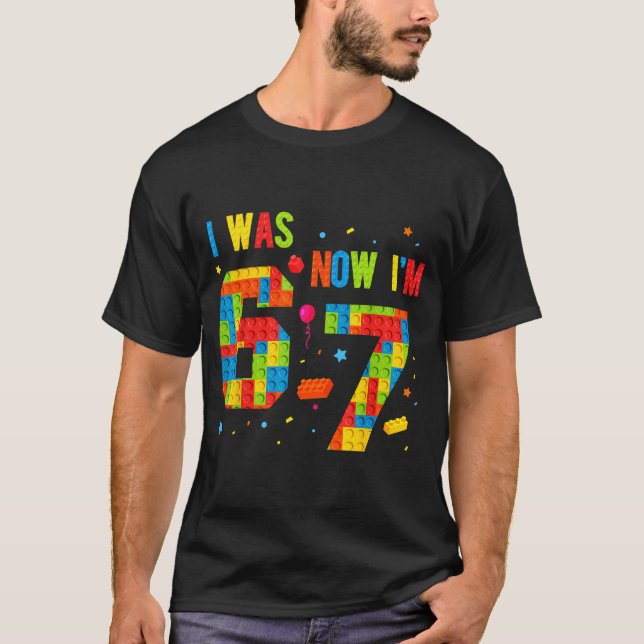 T-shirt Meme Six Seven Garçons Construction Anniversaire J (Devant)