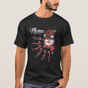 T-shirt Mème Snowman Sucre de canne Noël Red Plaid Casquet