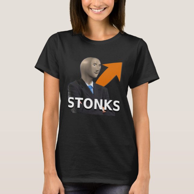 T-shirt Meme Stonks Homme Plus Flèche (Devant)