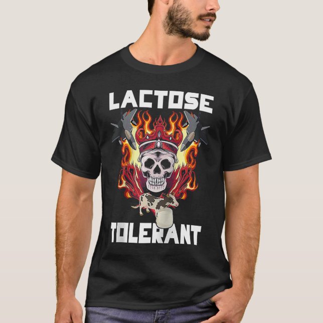 T-shirt Mème tendance tolérant le lactose Raglan Baseball (Devant)