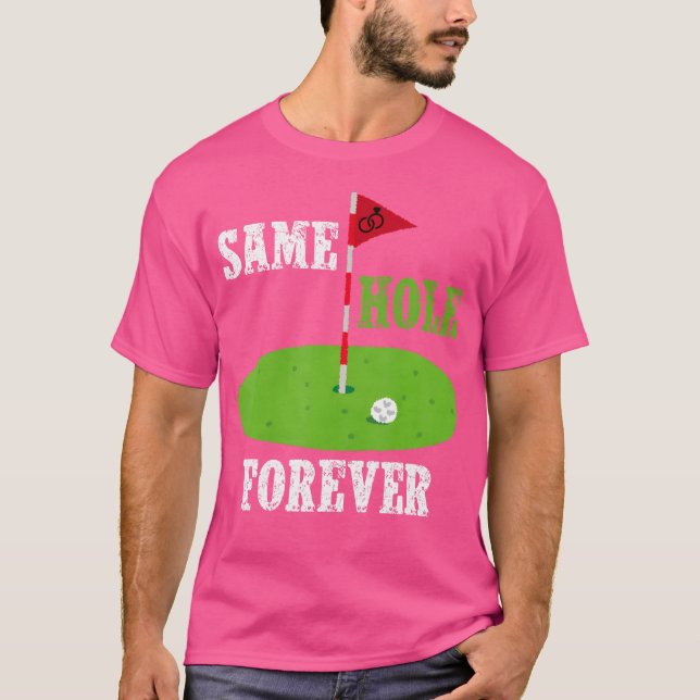T-shirt Même Trou Forever Groom Bachelor Party Funny Golf (Devant)