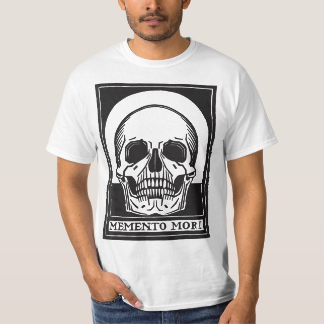 T-shirt Memento Mori Human Skull Remember Death  (Devant)