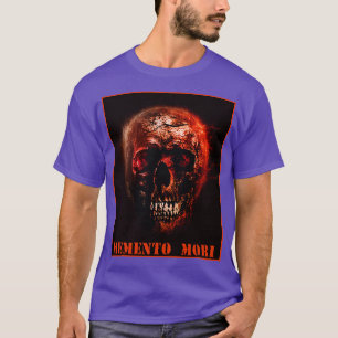 T-shirt Memento Mori Orange Crâne flamboyant avec éclair