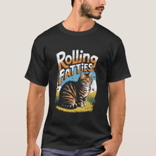 T-shirt Mèmes de chat drôle Rolling Fatties