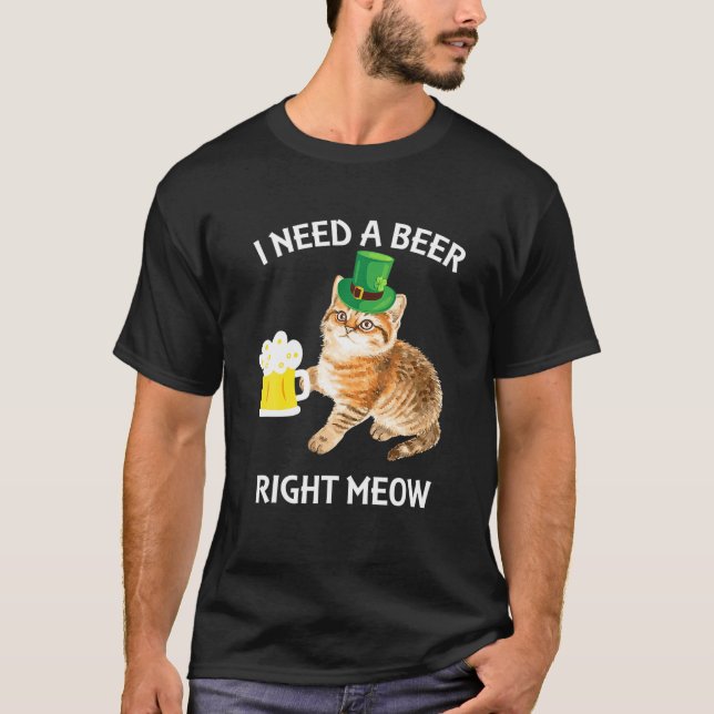 T-shirt Mèmes de chats de bière irlandais buvant St. Patri (Devant)