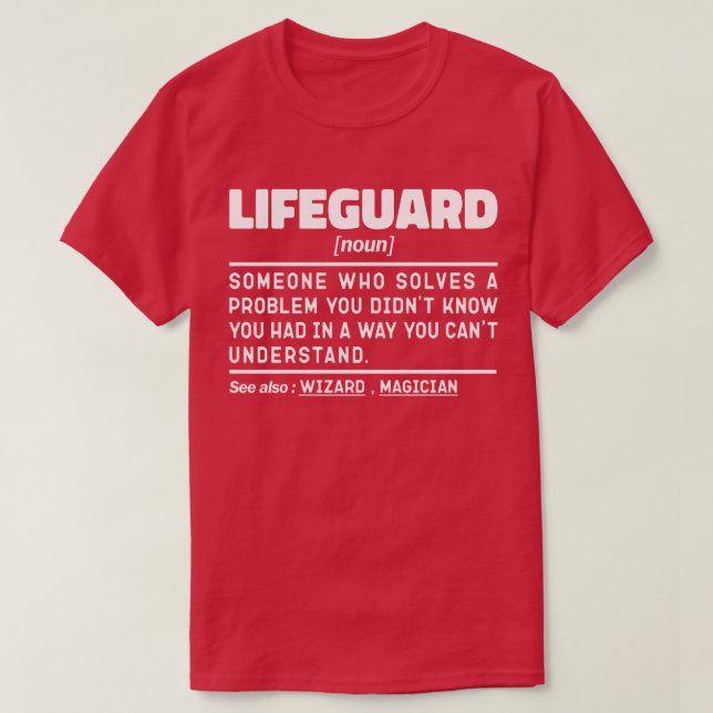 T-shirt Mèmes de garde-plage certifiés Lifeguard Noun (Design devant)