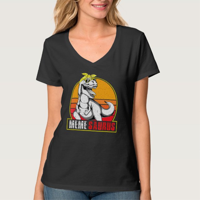 T-shirt Memesaurus Rex Dinosaur Mème Saurus Famille Matchi (Devant)