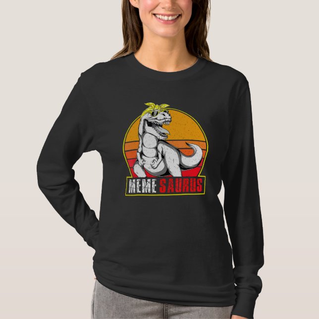 T-shirt Memesaurus Rex Dinosaur Mème Saurus Famille Matchi (Devant)