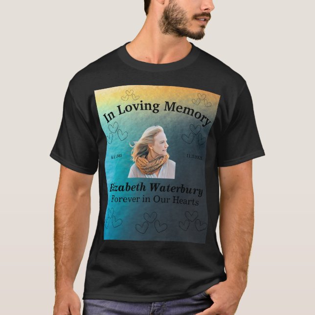 T-shirt Mémoire Affectueuse À Jamais Dans Nos Cœurs Objet  (Devant)