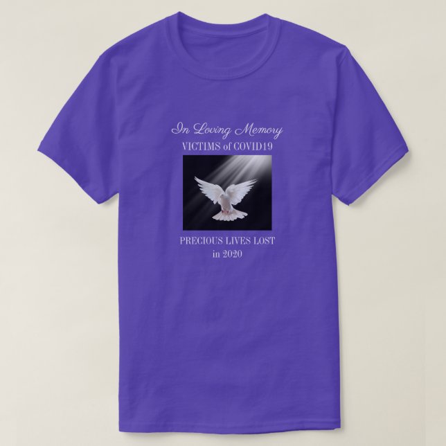 T-shirt Mémoire d'amour, COVID, violet (Design devant)