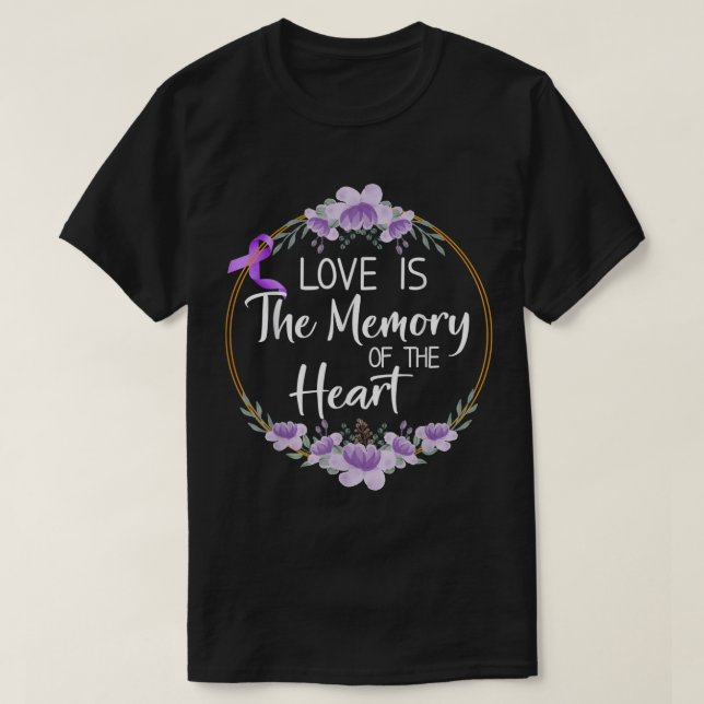 T-shirt Mémoire Du Coeur Alzheimer Sensibilisation Ruban V (Design devant)