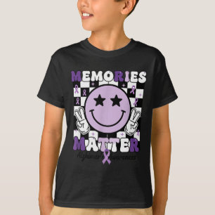 T-shirt Mémoire ruban violet de sensibilisation à la malad