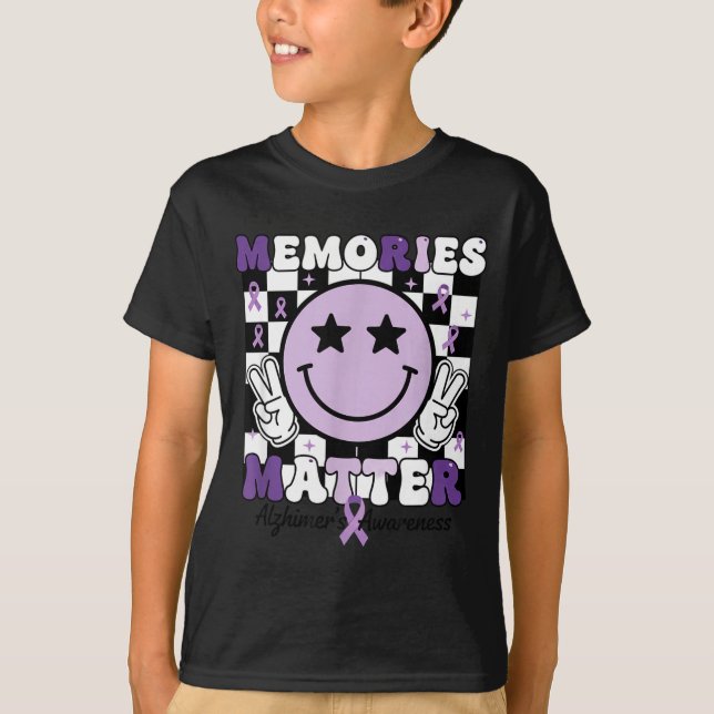 T-shirt Mémoire ruban violet de sensibilisation à la malad (Devant)