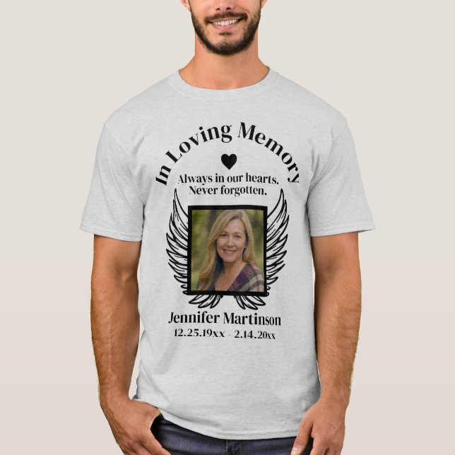 T-shirt Mémorial | Ajouter une photo (Devant)
