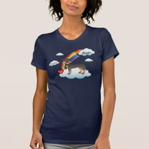 T-shirt Mémorial arc-en-ciel de Rottweiler noir et feu