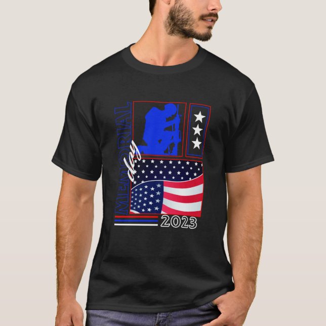 T-shirt MEMORIAL DAY 2023 Thank You Father Grandpa USA Fla (Devant)