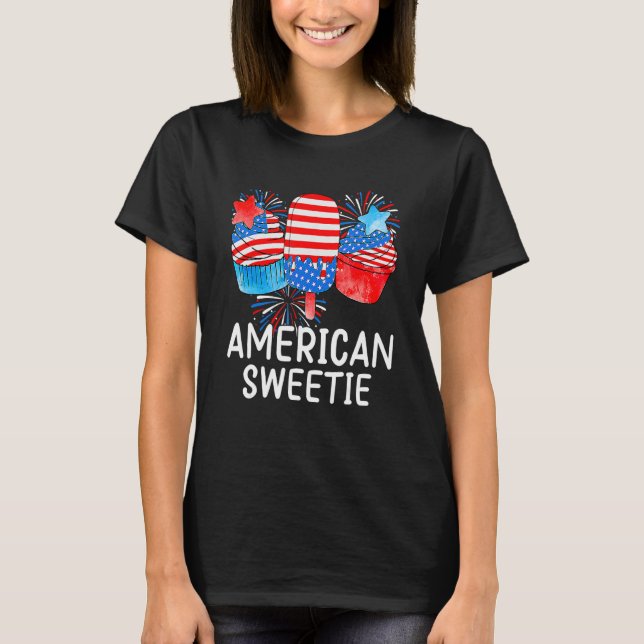 T-shirt Memorial Day 4 juillet Holiday Patriotic Ice Cre (Devant)