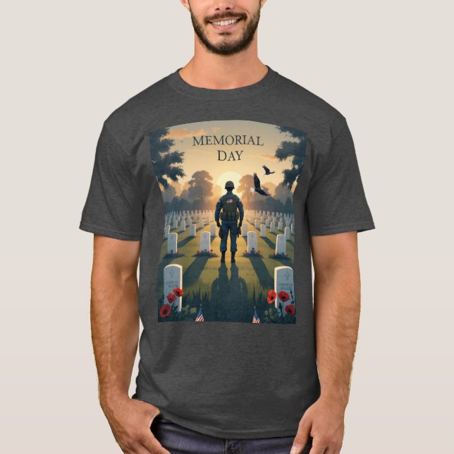 T-shirt Memorial Day Hommage Artwork - Honorer les América (Devant)