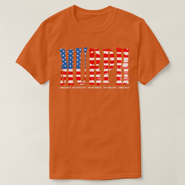 T-shirt Memorial Day Murph Workout Challenge Distressed Us (Design devant)
