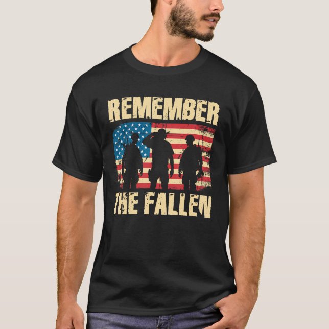 T-shirt Memorial Day Remember The Fallen Veteran Military  (Devant)
