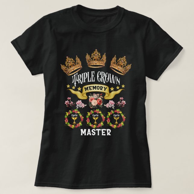 T-shirt Mémorial de la Couronne triple Maître CC Floral (Design devant)