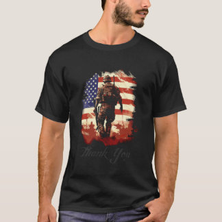 T-shirt Mémorial de remerciement du drapeau américain des 
