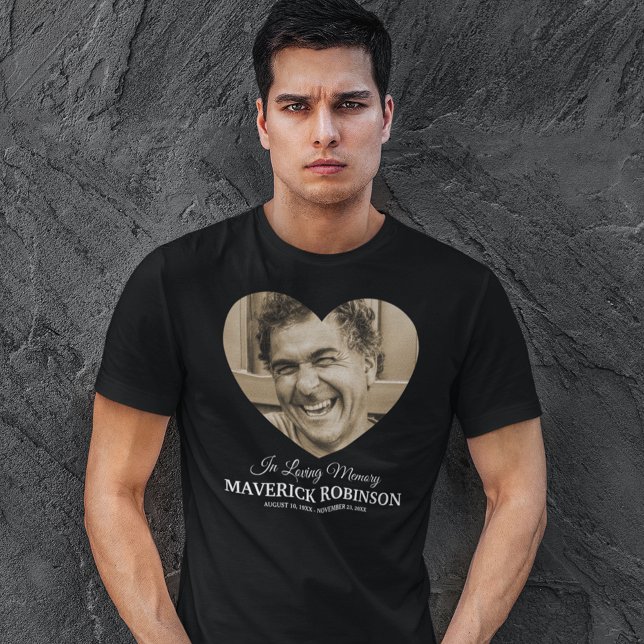 T-shirt Mémorial du Souvenir de la Photo du Coeur (Créateur téléchargé)