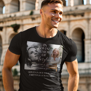T-shirt Mémorial funéraire élégant avant et après la photo