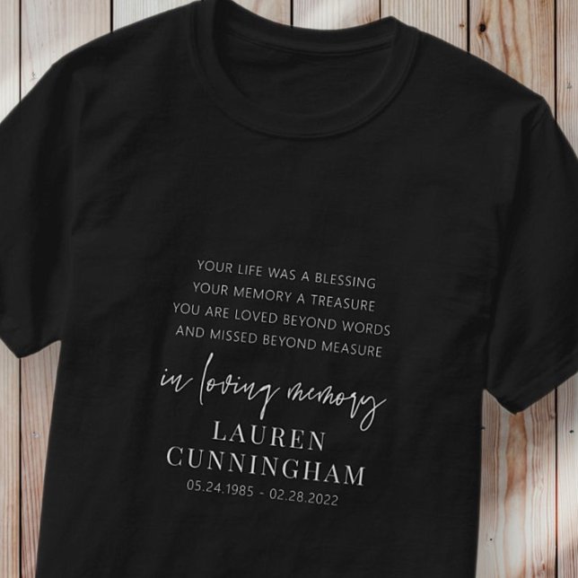 T-shirt Mémorial Moderne Élégant Simple Chic (Créateur téléchargé)