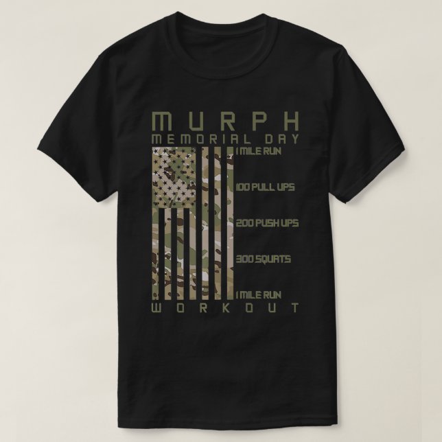 T-shirt Mémorial Murph Jour d'entraînement WOD Cam Multi C (Design devant)