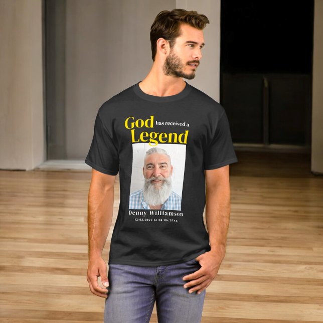 T-shirt Mémorial photo moderne et personnalisé (modern photo funeral t-shirt that can double as a memory keepsake )
