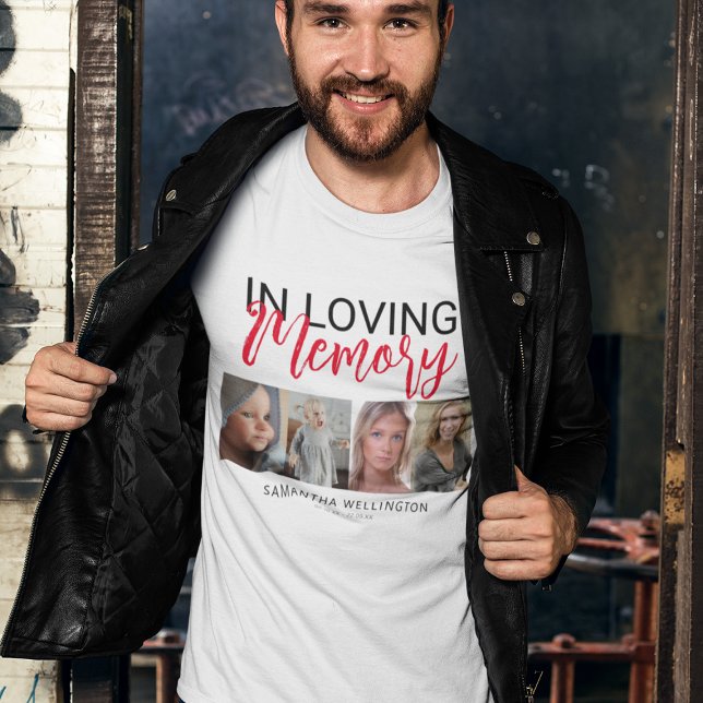 T-shirt mémorial stylé pour 4 photos (Créateur téléchargé)