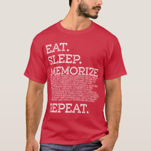 T-shirt Mémoriser la mémoire en veille Répéter le maître m