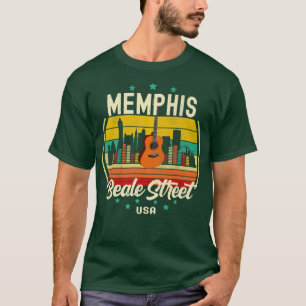 T-shirt Memphis Beale Street Blues Music Vintage Guitar Mu