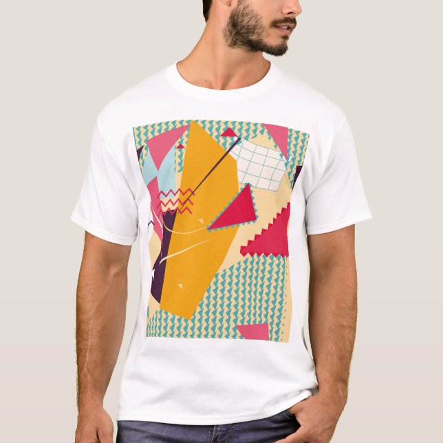 T-shirt Memphis Mood : Tendance géométrique rétro (Devant)