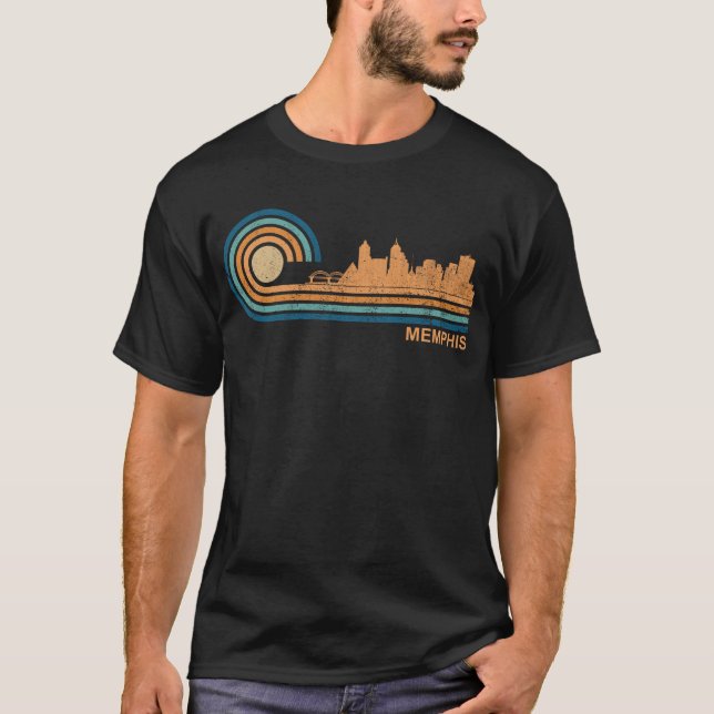 T-shirt Memphis Skyline Retro Memphis Fan Tennessee (Devant)