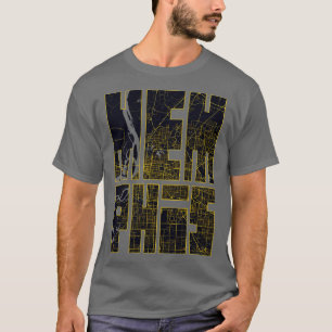T-shirt Memphis USA City Map Typographie Or Art Déco