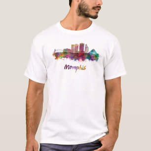 T-shirt Memphis V2 skyline in watercolor