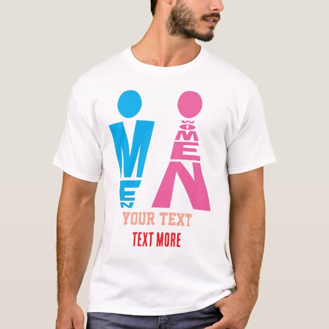 T-shirt Men and Women Typography Icon Design (Devant)