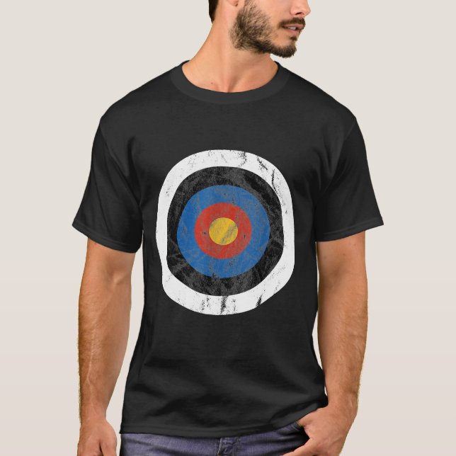 T-shirt Men Bullseye Archery Target Bow Arrow Dart (Devant)